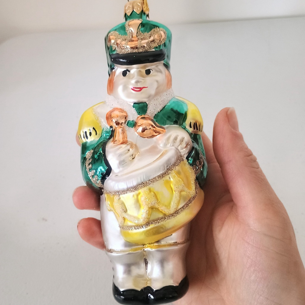 Vintage Set Of Polish Poland Blown Glass Christmas Ornaments Drummer Boys - Picture 6 of 10